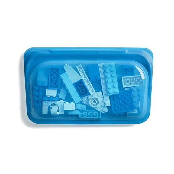 Stasher Reusable Silicone Snack, Food Storage & Cooking Bag - Aqua Blue