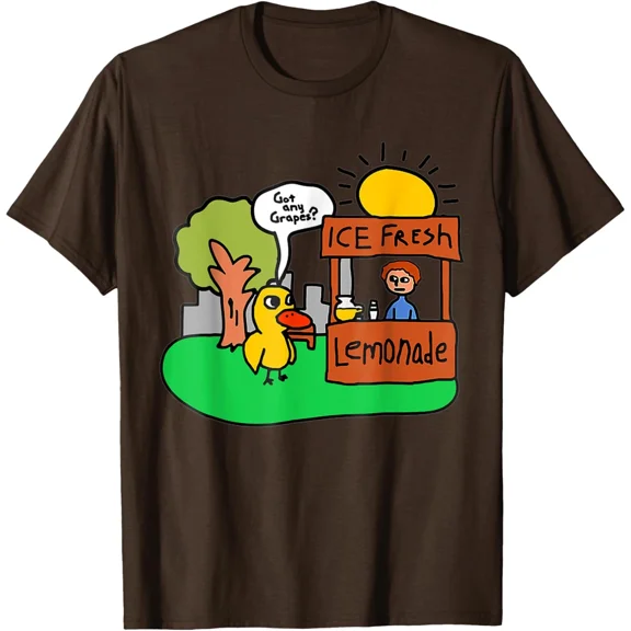Ice Fresh Lemonade Got Any Grapes Duck Funny Gift T-Shirt DARK CHOCOLATE Unisex S-5XL Hot Trending Shirt, Vintage Birthday Gift