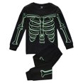 thumbnail image 1 of Pijamas para niños pequeños SDJMa, pijamas para niños pequeños, conjunto de ropa de dormir de algodón con esqueleto de Halloween que brilla en la oscuridad, 1 of 7
