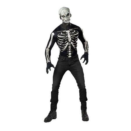 Skeleton Mens Adult Horror Bones Reaper Instant Costume Set