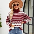 thumbnail image 1 of Ropa europea y americana para mujer, suéter holgado de cuello alto, suéter tejido informal de estilo perezoso, otoño e invierno, 2023, 1 of 3