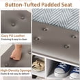thumbnail image 6 of Costway Wooden Shoe Bench 10-Cube Storage Organizer with Padded Cushion & Umbrella Holder White, 6 of 10