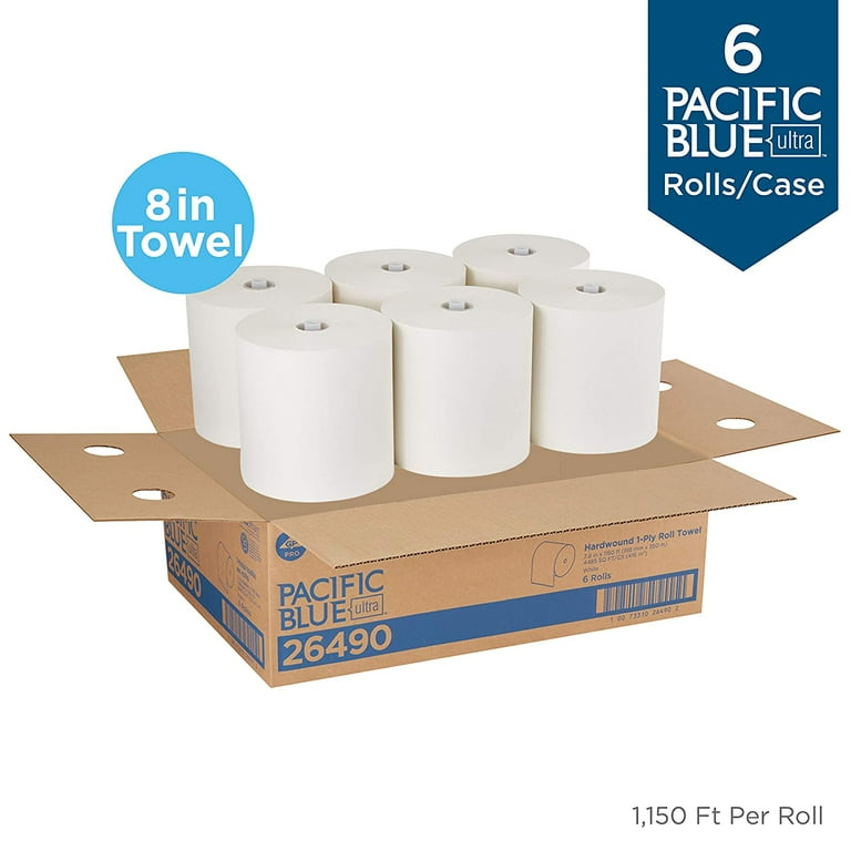 Pacific Blue Ultra Hardwound Paper Towels 26490 White 6 Count