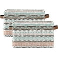 thumbnail image 2 of 2 Pack Fabric Storage Basket Modern Geometric Pattern Closet Storage Bins with Handles Foldable Baskets for Shelves Toy Organizer Home Office Decor Gifts, 2 of 7