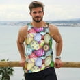 thumbnail image 6 of Lsque Colorful Easter Eggs Pattern Mens Tank Tops Muscle Athletic Quick Dry Sleeveless Workout Fitness T Shirts Beach Tank Top, Loose-fit Sleeveless Shirt for Men-Large, 6 of 7