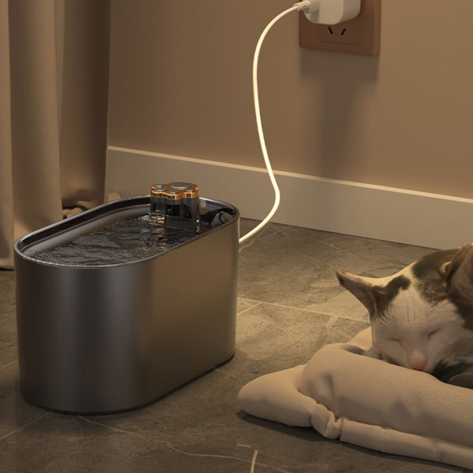 3L Automatic Pet Drinking Fountain with LED Indicator Light, Silent Circulating Water Bowl for Cats and Small Dogs, Filtration System for Fresh Water, Easy to Clean and Maintain