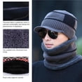 thumbnail image 2 of Minnieouse 2 piezas de gorro térmico para hombre, pañuelo térmico para el cuello, calentador eléctrico de terciopelo para acampar al aire Sombreros Gris, 2 of 6