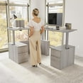 thumbnail image 2 of Stratus 60W Standing L Desk with Drawers in Platinum Gray - Engineered Wood, 2 of 8