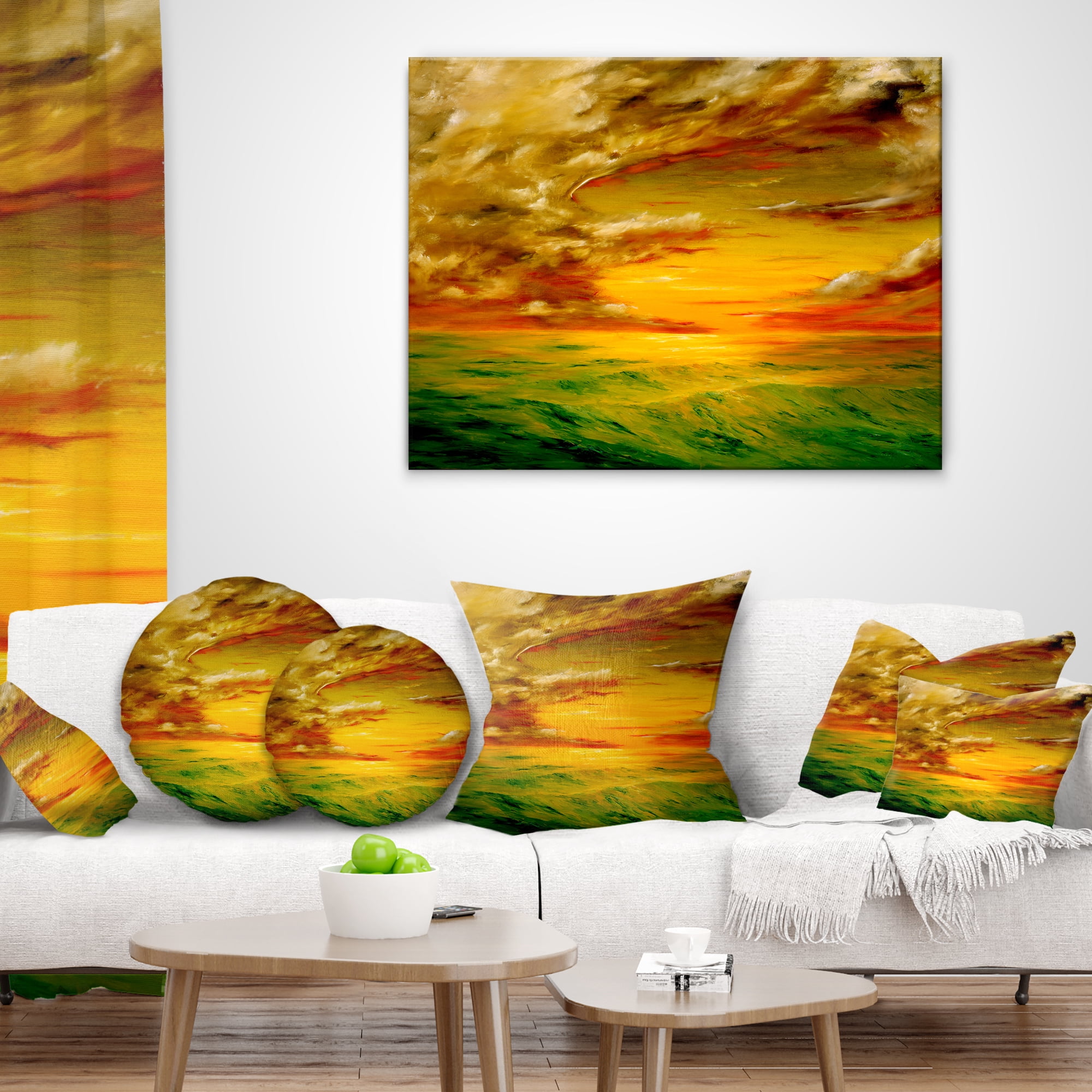 Designart Santa Rosa California - Landscape Painting Throw Pillow - 16x16