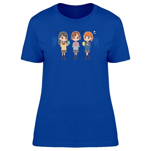 School Girls With Smartphones Tee Women's -Image by Shutterstock