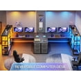 thumbnail image 6 of U Shaped Computer Desk with 3 Fabric Drawers and 5-tier Storage Shelves, Home Office Desk with LED Lights, 6 of 6