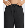 thumbnail image 3 of G4Free Women's Waffle Knit Wide Leg Pants – High Waisted Sweatpants with Pockets Casual Straight Leg Pants, 3 of 7