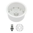 thumbnail image 2 of Logmey 18 Inch Round Ceramic Kitchen Sink Porcelain White Undermount Sink with Drainer Assembly, Single Bowl Depth 8-1/3 Inch Sink, 2 of 7