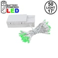thumbnail image 6 of Novelty Lights 50 Light LED Battery Operated Christmas Mini Light Set, Green, White Wire, 18' Long, 6 of 6