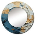 thumbnail image 2 of Designart "Vortex of Timeless Turn in Blue and Gold I" Abstract Spirals Round Mirror Wall Decor Modern - Large Blue Round Office Mirror - Round Mirror - 23" x 23", 2 of 6