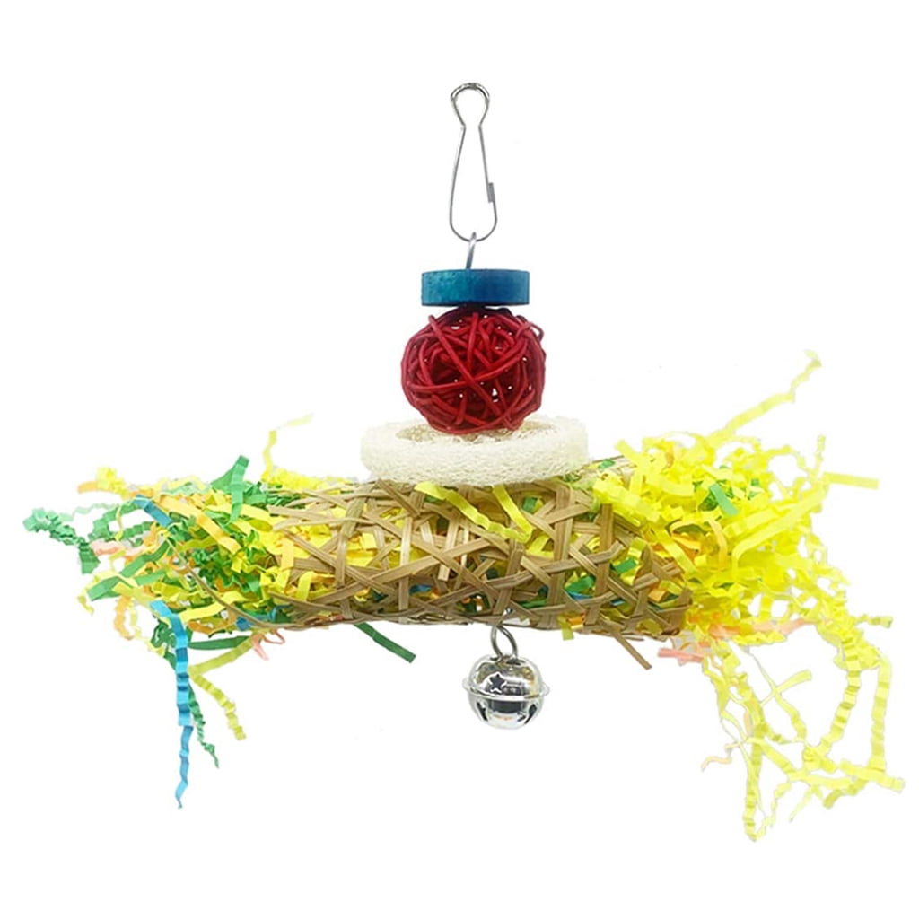 5 Pack Bird Foraging Toys Parrot Shredder Rattan Balls Toy Hanging for Cage