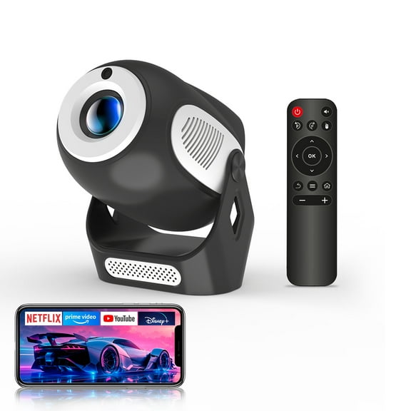Magcubic HY300X Projector, Mini Projector Support 4K with Electronic Focus, 5W Soundbase Speaker, with WiFi 6 and Bluetooth 5.0, 180° Rotation Portable for Home&Outdoor Theater