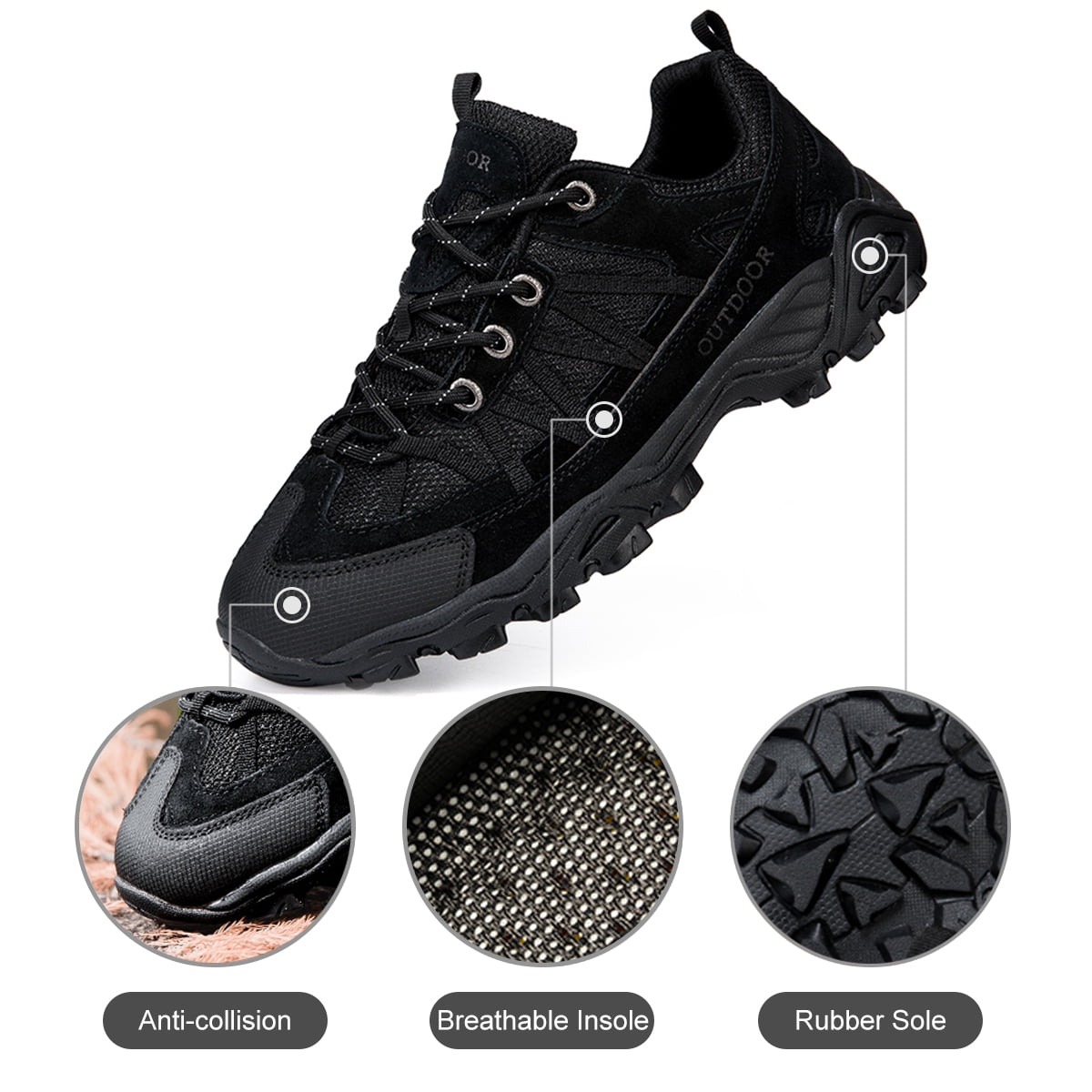 AUXDIQ Hiking Shoes Mens Waterproof Mountain Trekking Shoes Women Breathable Walking Shoes Outdoor Sports Running Camping Climbing