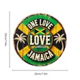 thumbnail image 2 of HELLOYOUNG Vintage Jamaica Love Sign - Rustic Green & Yellow with Palm Trees, Home Garden Wall Decor, Jamaican Gift, 2 of 6