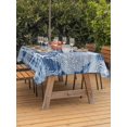 thumbnail image 3 of Outdoor Tablecloth with Umbrella Hole for Patio/Picnic/Party/Camping, Navy Blue Coastal Waterproof Table Cloth Rectangle Table Cover Washable, Nautical Starfish Coral Jellyfish Shell Sea (52"x 70"), 3 of 8