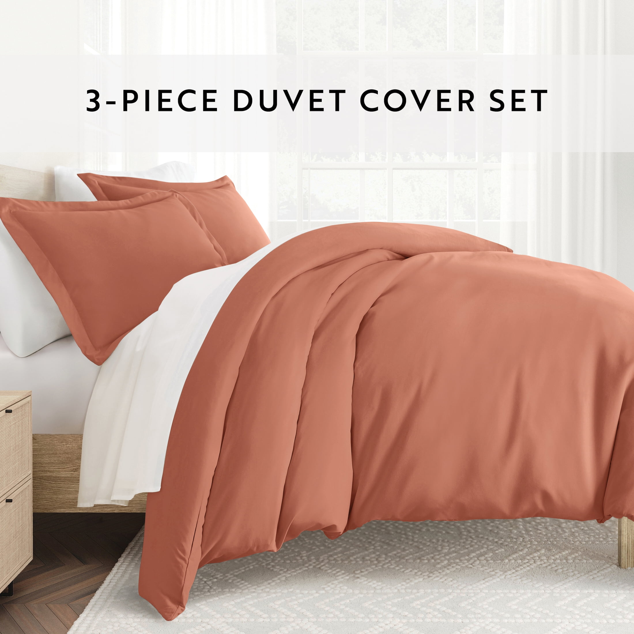Noble Linens 2-Piece Clay Duvet Cover Set, Twin/Twin XL