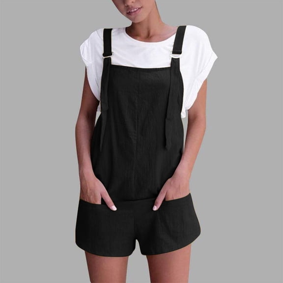 Baqcunre Jumpsuits for Women Women's Jumpsuits Rompers for Women Summer Comfortable Suspender Shorts Overalls with Pockets Pants Jumpsuits for Women Dressy One Piece Jumpsuits for Women