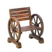 Outdoor Patio Chair, Wooden Wagon Wheel Lounge Furniture Seat Small Outdoor Chair by Summerfield Terrace