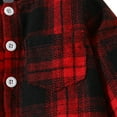 thumbnail image 5 of Zwiiyzr 0-3T Toddler Baby Boy Girl Clothes Flannel Hooded Plaid Shirt and Long Pants Fall Winter Toddler Sweatsuit Red, 5 of 7