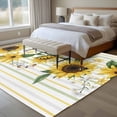 thumbnail image 5 of Area Rug 72×108in, Yellow Sunflower Watercolor Flower Green Leaves Floor Carpet Living Room Rug, Colorful Stripe Non-Slip Welcome Mat Indoor Rugs for Bedroom Dining Room, 5 of 9