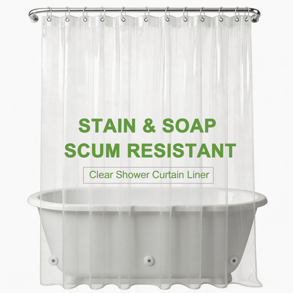 Shower Curtain Liner, 71x71 Clear Shower Curtain Liner with Magnets, Waterproof Plastic Shower Liner, Lightweight PEVA Shower Curtain for Bathroom, Mold & Mildew Resistant