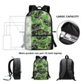 thumbnail image 6 of Uourmeti Large Capacity Backpack for Outdoor Travel, 17 Inch Soft School Backpack, Green Tractor Paint Pattern, 6 of 6