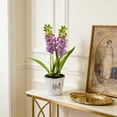 thumbnail image 1 of Hyacinth Bonsai Plastic Potted Plants Simulated Silk Flower Lifelike Home Decoration Suitable For Desktop Office And Wedding Centerpiece Decoration, 1 of 6