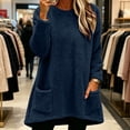 thumbnail image 4 of jobturf Sherpa Fleece Sweatshirts for Women Oversized Crewneck Sweatshirt with Pockets Winter Warm Loose Long Sleeve Tunic Tops S, 4 of 5