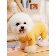 thumbnail image 1 of 1pc Yellow Waffle Grid Four-Legged Pet Clothes For Cats And Dogs, Suitable For Daily Wear, 1 of 5