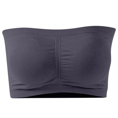 Women s Bandeau Crop Tube Top Bra 2025 Trendy Strapless Wireless Padded Bralette Seamless Bandeau Tank Tops Strapless Bras for Women Push Up Lace Bra And Panty Set