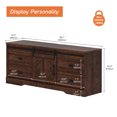 thumbnail image 4 of WAMPAT Modern Farmhouse TV Stand for 65" TV with Barn Door & Rub Through Distressing, Wood Entertainment Center with Drawers and Storage Cabinet for Living Room,Rustic Brown, 4 of 6