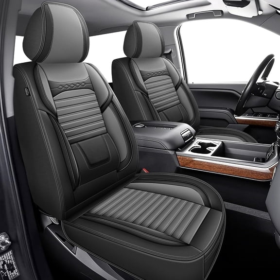 Fit for 2007-2026 Chevy Silverado GMC Sierra 1500 2500HD 3500HD Trail Boss Z71 Full Set 5-Seats Seat Covers Crew Double Extended Cab Leather Truck Seat Covers
