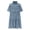 Light Blue, variant on Qiopertar Women's Summer Casual Loose Short Sleeve Denim Dress Single Breasted Button Down Casual Beach Vacation Party A-Line Midi Dress, Black M