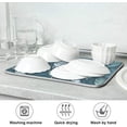 thumbnail image 6 of FREEAMG Feather Bright Blue Cool Dish Drying Mat Countertop Protector Kitchen Decor 16"× 18", Microfiber Multi-Purpose Counter Rack Sink Drainer Pad, 6 of 6