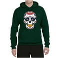 thumbnail image 2 of Wild Bobby Day Of The Dead Sugar Skull Pop Culture Unisex Graphic Hoodie Sweatshirt, Forest Green, XX-Large, 2 of 5