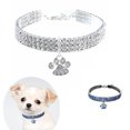 thumbnail image 3 of Collar de Diamantes para mascotas JAMW colgante de garra de corazón elástico cristal ajustable blanco medio, 3 of 4