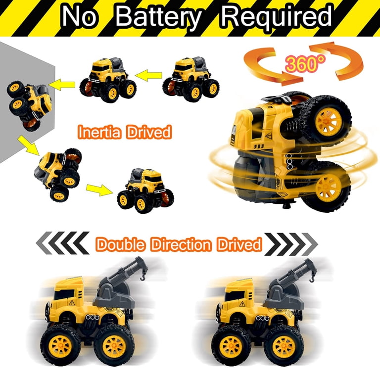 Izrizr 4-Pc Pull Back Construction Vehicles, Friction Powered photo 3