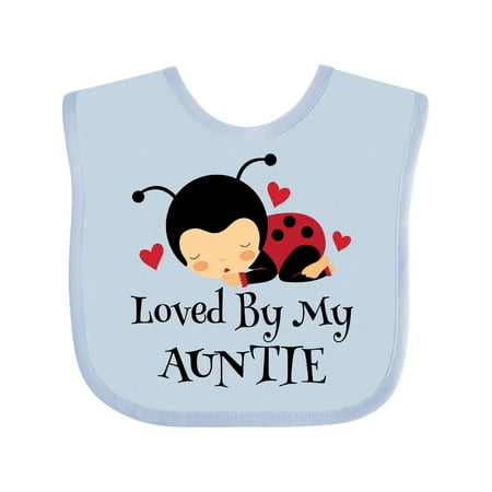 

Inktastic Loved by My Auntie Ladybug Gift Baby Boy or Baby Girl Bib
