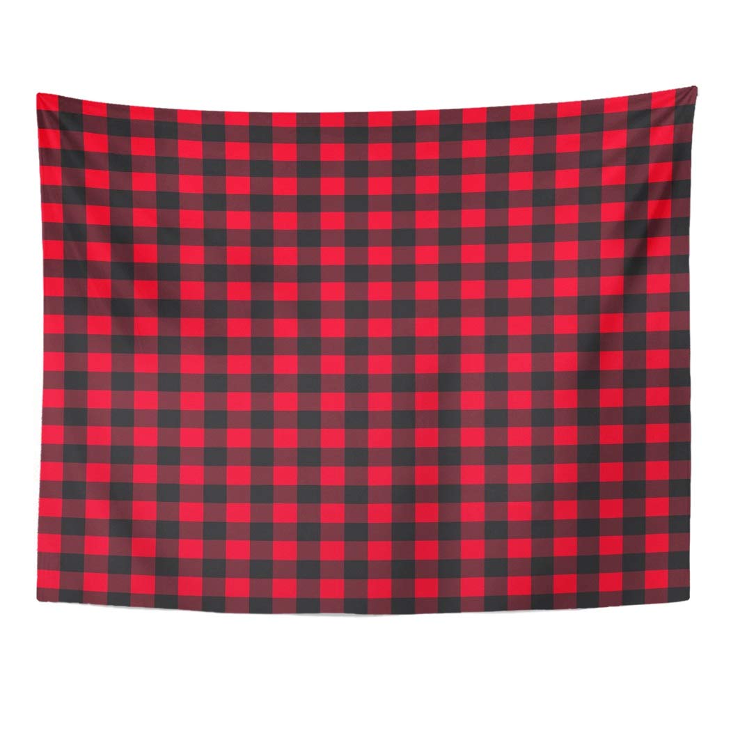 ZEALGNED Canadian Lumberjack Flannel Plaid Pattern in Red Black Buffalo