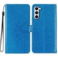 thumbnail image 6 of For Samsung S24 Case Bling Glitter Shiny Magnetic Closure Luxury PU Leather RFID Blocking Wallet Card Holder Hand Strap Folio Kickstand Flip Case Women Girls For Samsung Galaxy S24, Blue, 6 of 7