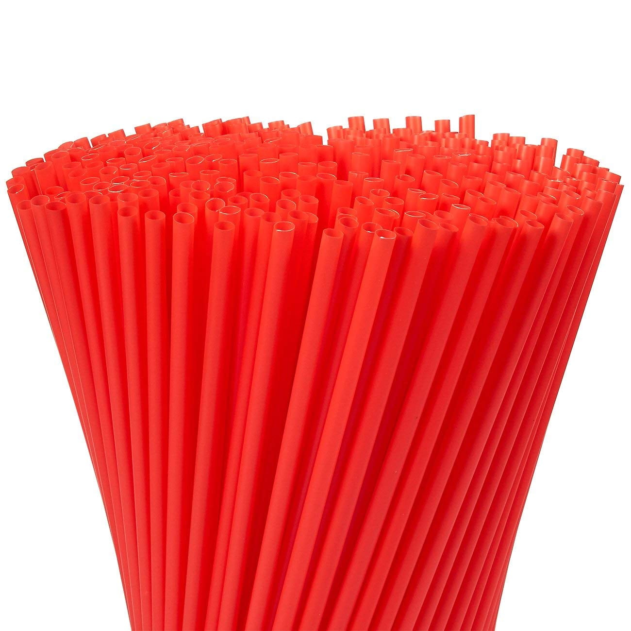 250 Count Plastic Disposable Straws Red 7 3/4 in Long; 0.23 in