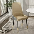 thumbnail image 3 of Wisfor 2PCS Accent Dining Chairs Kitchen Cafe Dining Chairs Wooden Legs Faux Leather Cover, Light khaki & Grey Colour, 3 of 12