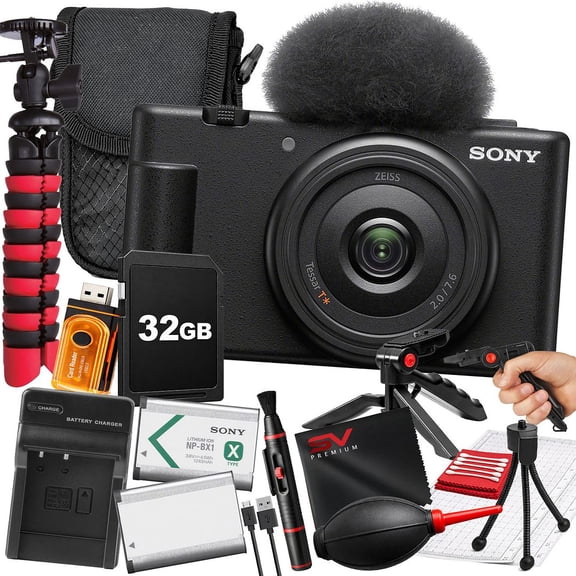 Sony ZV-1F/B 20.1 Megapixel Compact Camera Black Large 32GB Kit (International Model)