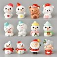 thumbnail image 4 of Walbest 3D Christmas Mini Ornament Xmas Snowman/ Santa Figurine, Cartoon Design Exquisite Resin Christmas Micro Landscapes Ornament, for Small Craft Projects Christmas Decor, 1 Piece, 4 of 7