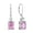 10-pink tourmaline-Oct, variant on Princess/Emerald Brilliant Cut Birthstone October Pink Tourmaline Earrings for Women Dangle Earrings Sterling Silver Leverback Earrings Birthday Anniversary Jewelry Gift